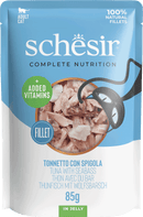 Schesir Nourriture humide pour chats, au thon et au bar, 85 g