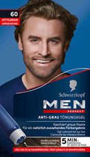 Schwarzkopf Men Perfect Intensieve kleuring Anti-grijs-gel 60 Middenbruin, 1 stuk