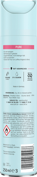 Schwarzkopf taft Haarlak PURE, zonder siliconen en parfum, 250 ml