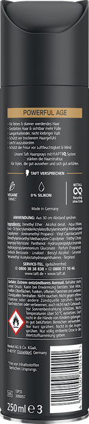 taffetas Spray capillaire POWERFUL AGE, plénitude pour cheveux fins, 250 ml