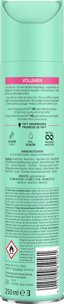 taffetas Hairspray VOLUMEN, pour cheveux fins, 250 ml