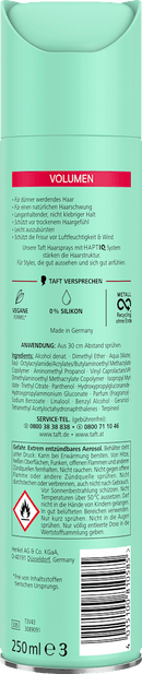 taffetas Hairspray VOLUMEN, pour cheveux clairsemés, 250 ml