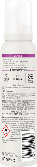 Schwarzkopf taft Schuimfixer Classic, stevigheid & bescherming, 150 ml