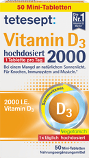 tetesept Vitamine D3 2000 I.E. tabletten 50 stuks, 15,3 g