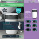 Tommee Tippee Seau à couches Twist &amp; Click Sangenic, avec 6 recharges, blanc, 1 pc.