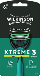 WILKINSON SWORD Wegwerpscheermesjes, Xtreme 3 Sensitive Comfort Flexible, 6 stuks