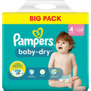 Couches Pampers Baby Dry taille 4 Maxi (9-14 kg), paquet en vrac, 70 pièces.