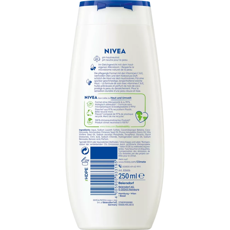 NIVEA Kokosnoot & jojobaolie douchegel, 250 ml