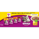 Whiskas Katten Natvoer, Adult, gevogelte selectie, Multipack (80 x 100g), 8 kg