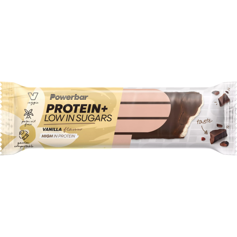 PowerBar Proteïnereep, Protein Plus, vanille, met suiker verlaagd, 35 g