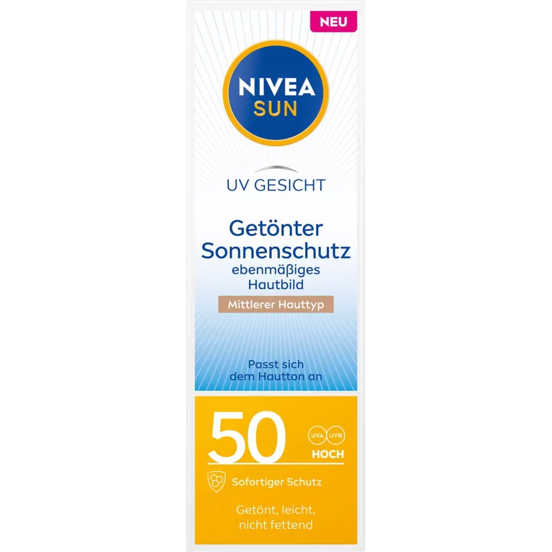 NIVEA SUN BB Cream getinte zonnecrème gezicht, SPF 50, 50 ml