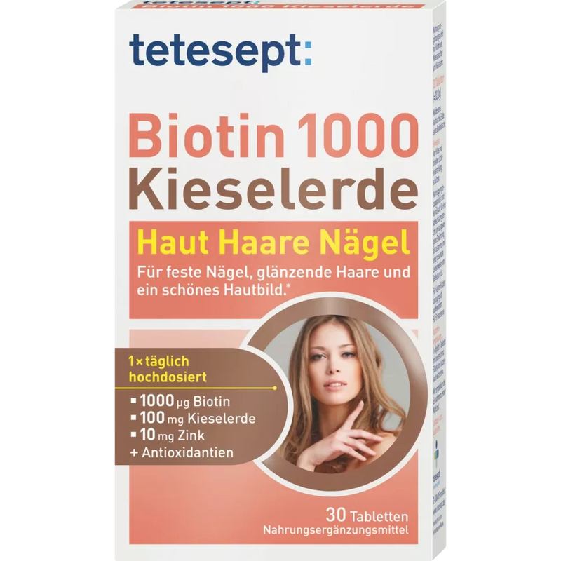 tetesept Biotine + kiezelzuur tabletten 30st, 30 g