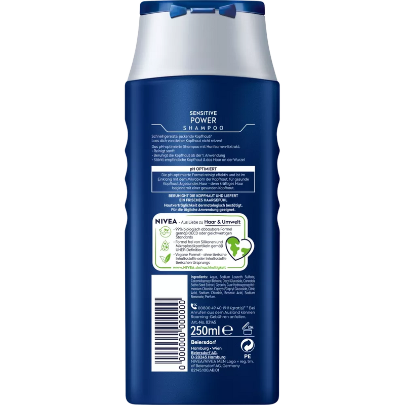 NIVEA MEN Shampoo Sensitive Power, 250 ml