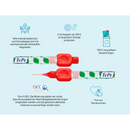 TePe Interdentale ragers rood 0.5mm ISO 2, 8 stuks.