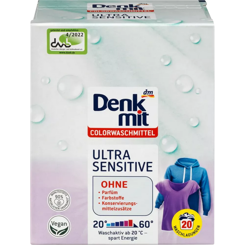Denkmit Kleurwaspoeder Ultra Sensitive, 20 Wl