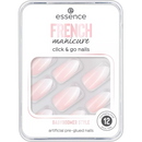essence cosmetics Ongles artificiels manucure française ongles click &amp; go style baby boomer 02, 12 pièces.