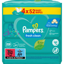 Lingettes humides Pampers Fresh Clean (4 x 52 pièces), 208 pièces