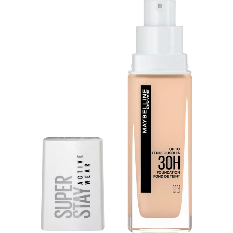 Maybelline New York Foundation Super Stay Active Wear 03 True Ivory, 30 ml