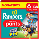 Pampers Baby Pants Baby Dry Gr.6 Extra Large (14-19 kg) Édition limitée Paw Patrol, boîte mensuelle, 138 pièces.