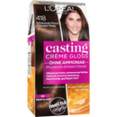 L'ORÉAL PARIS CASTING CREME GLOSS Intensieve tint chocolade mokka 418, 1 st.