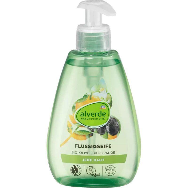 alverde NATURKOSMETIK Vloeibare zeep bio olijf, bio sinaasappel, 300 ml