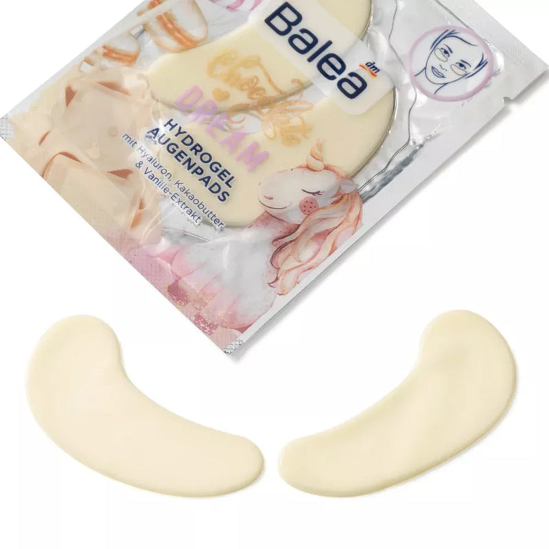 Balea Oogkompressen Hydrogel Chocolate Dream White Chocolate (1 paar), 2 st.