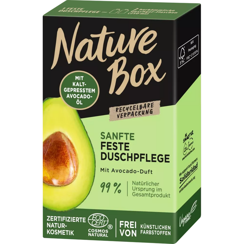 Nature Box Vaste douche avocado-olie, 100 g