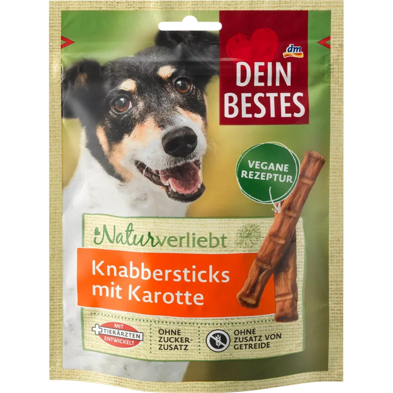 Dein Bestes Hondensnacks, Naturverliebt knabbelsticks met wortel, 60 g