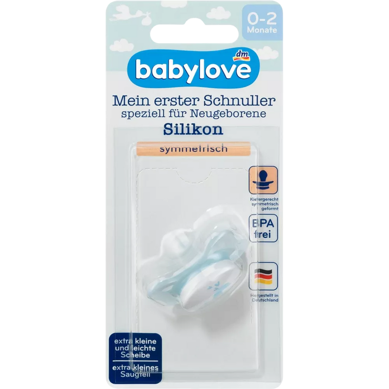 babylove Siliconen fopspeen, blauw, maat 0, 0 - 2 maanden, 1 stuk