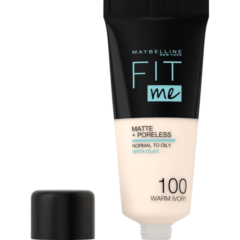 Maybelline New York Make-up Fit Me Matte & Poreless 100 Warm Ivoor, 30 ml