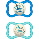 MAM Fopspeen Air Night silicone blauw/groen, 6-16 maanden, 2 st.