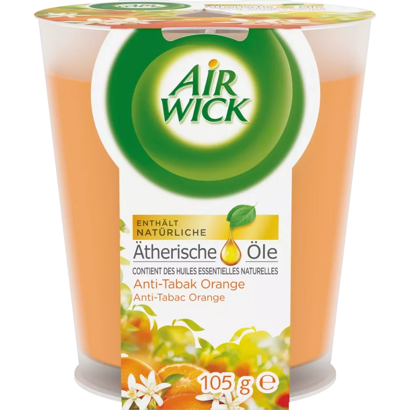 AirWick Geurkaars in glas Anti-Tabak Oranje, 1 stuk