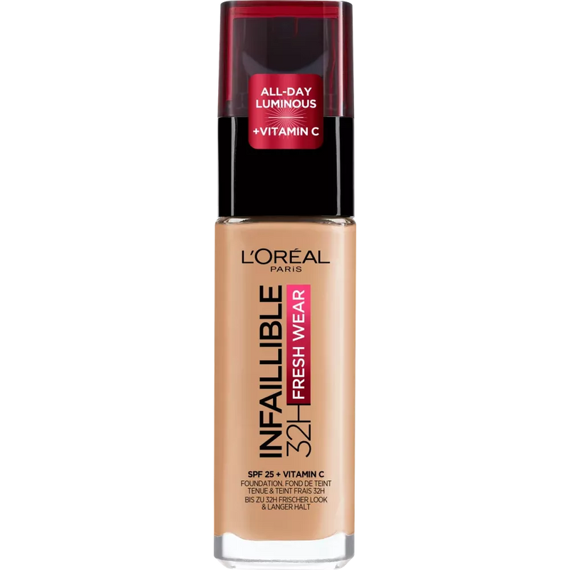 L'ORÉAL PARIS   Make-up Infaillible 32h Fresh Wear 250 Radiant Sand, SPF 25, 30 ml