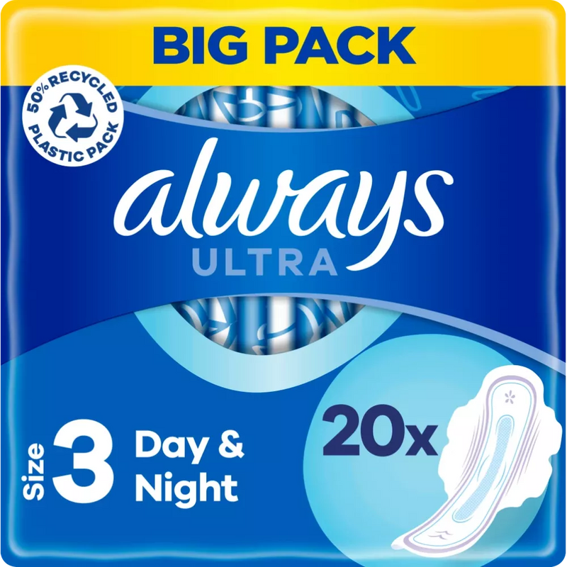 always Maandverband Ultra Day&Night met vleugels BigPack, 20 stuks