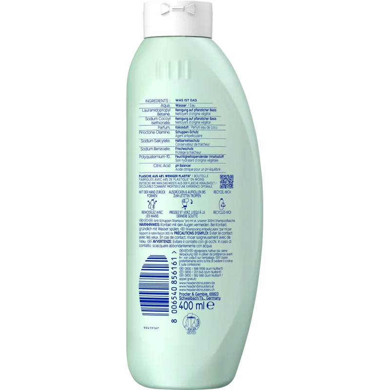 head&shoulders Shampoo antiroos Bare Pure Clean, 400 ml