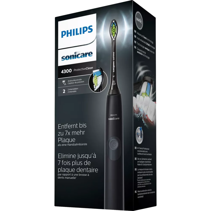 Philips Sonic Elektrische tandenborstel 4300 Protective Clean zwart, 1 stuk