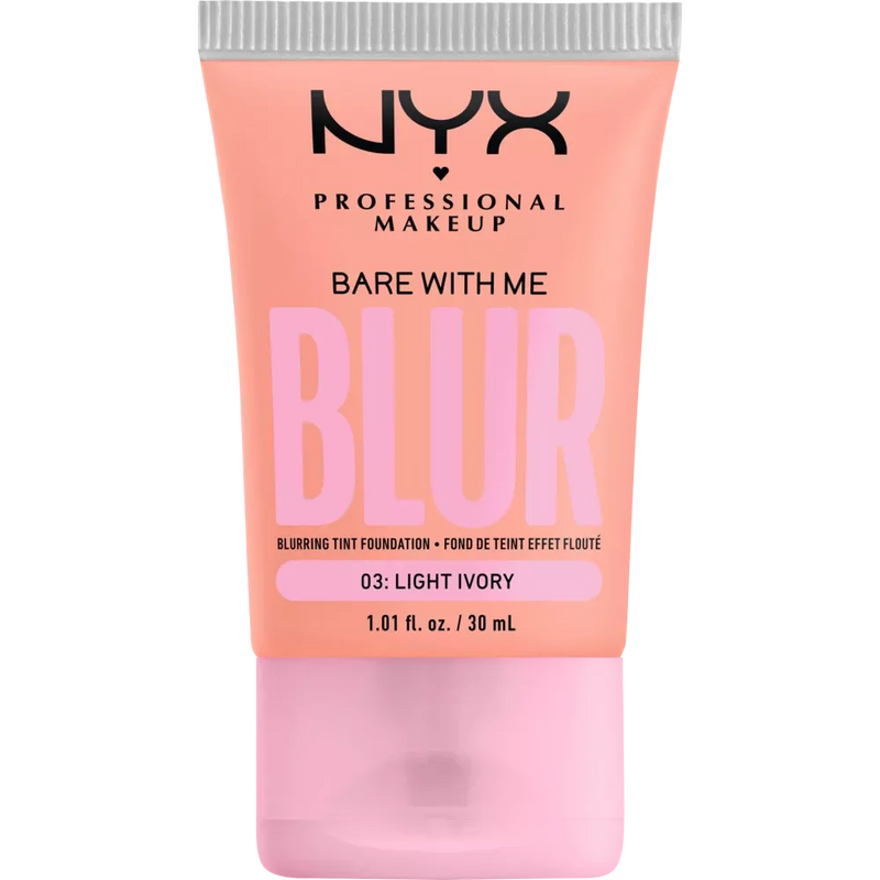 NYX PROFESSIONAL MAKEUP Foundation Bare With Me Blur Tint 03 Licht Ivoor, 30 ml