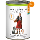 Defu Nourriture humide pour chiens, poulet biologique, haute sensibilité, sans céréales, multipack (12 x 410g), 4,92 kg