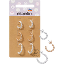 Créoles combinées ebelin aspect argent et or, 6 pièces.