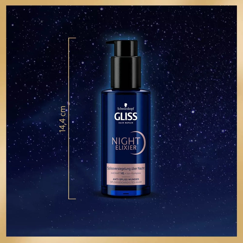 Schwarzkopf GLISS Haarbehandeling Nacht Elixir Anti-Spliss Miracle, 100 ml