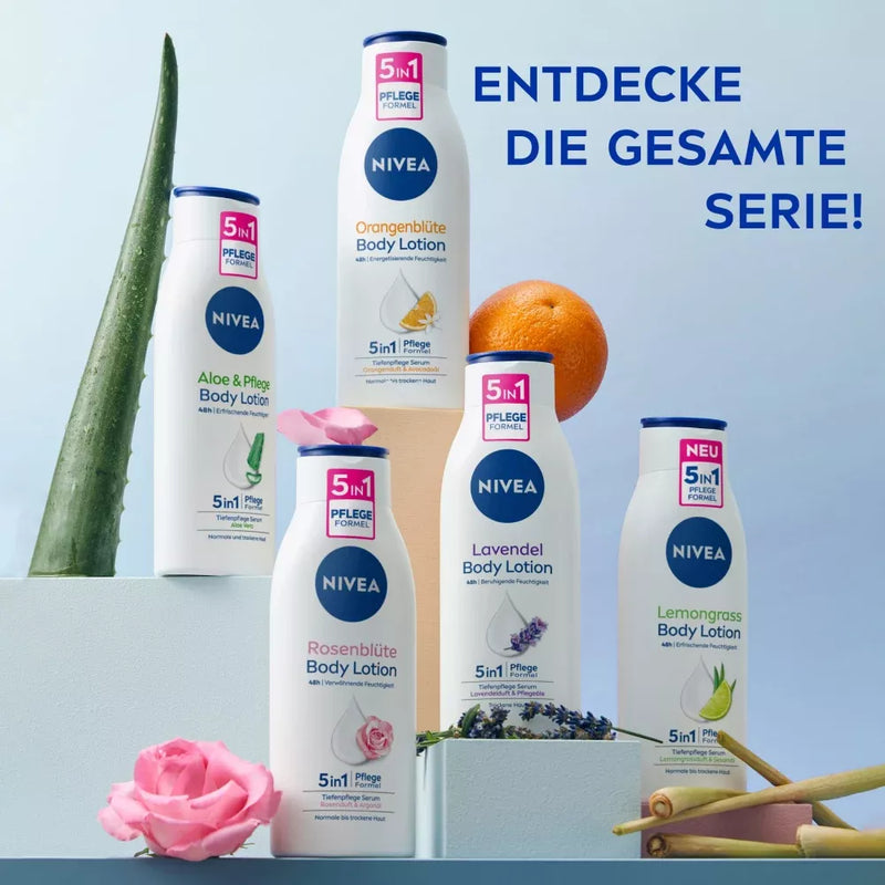 NIVEA Body Lotion Rozenbloesem 5in1 verzorgingsformule, 0,4 l