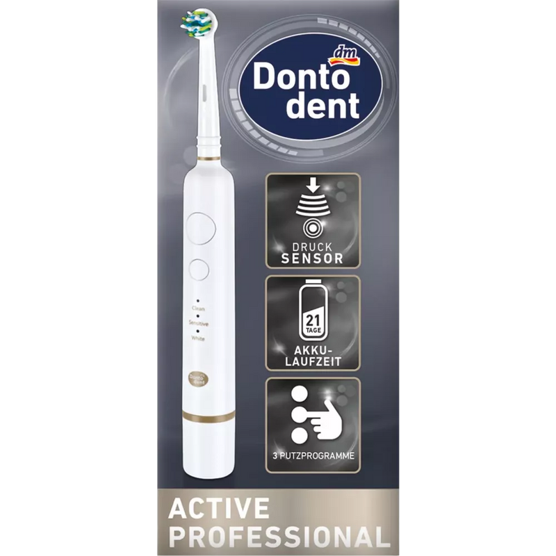 Dontodent Active Professional elektrische tandenborstel Pure White/Graphite Blue, 1 st