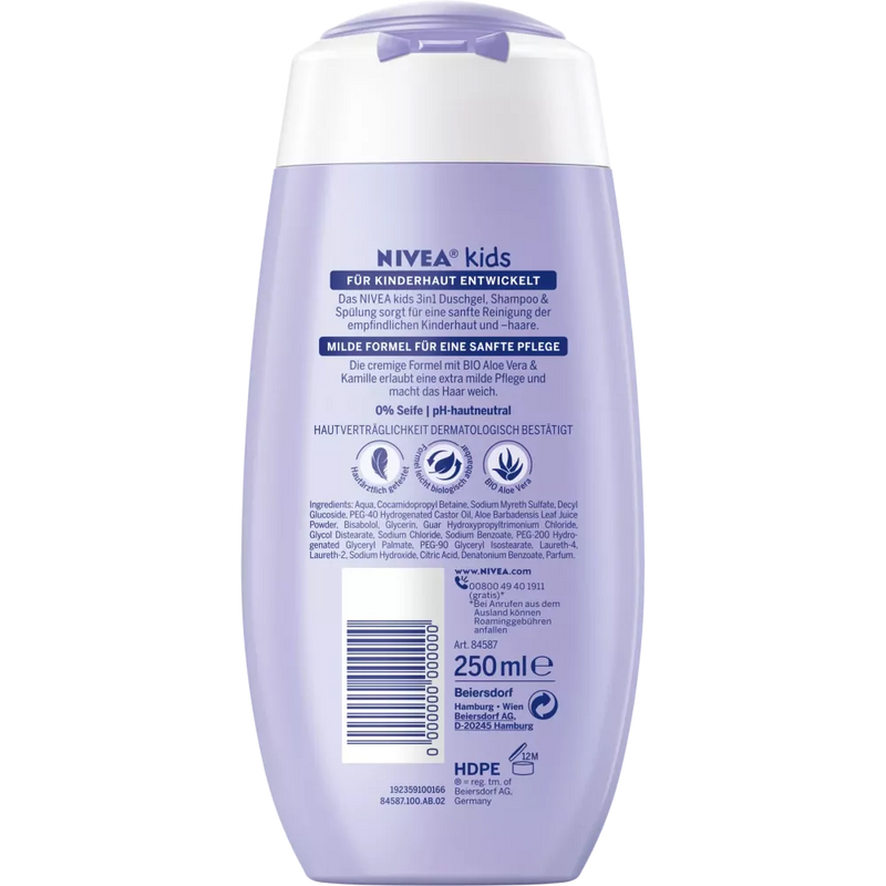 Nivea Kids Kids Douchegel & Shampoo & Conditioner 3in1 Bessengeur, 250 ml