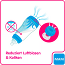 MAM Biberon Anti-Colique Easy Start , crème, dès la naissance, 160 ml, 1 pièce