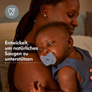 Medela Sucette Soft Silicone, bleu clair/uni, 0-6 mois, 2 pièces