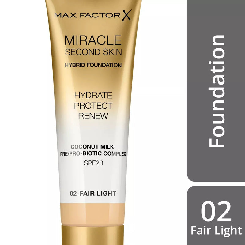 MAX FACTOR Make-up Miracle Second Skin Fair Light 02, SPF 20, 30 ml