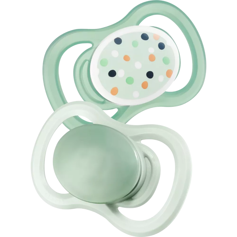 babylove Fopspeen Air silicone symmetrisch, groen, maat 3, vanaf 16 maanden, 2 st.