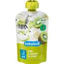 babylove Babymaaltijd Knijpzakjes 12+ Maanden - Kiwi & Banaan in Peer - 100% Biologisch fruit - 100g