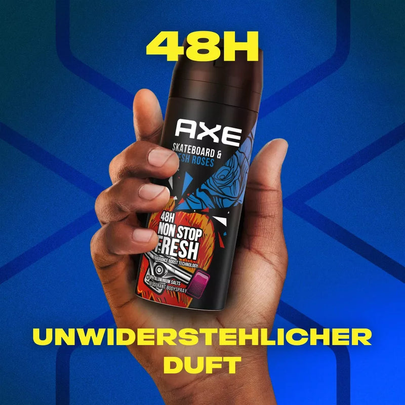 AXE Deodorant Spray Skateboard Fresh Rose, 150 ml