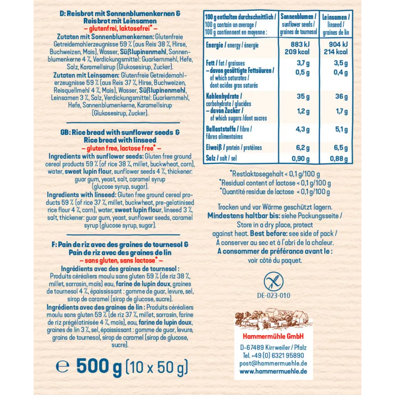 Hammermühle Vitality Broodmix, glutenvrij, 500 g